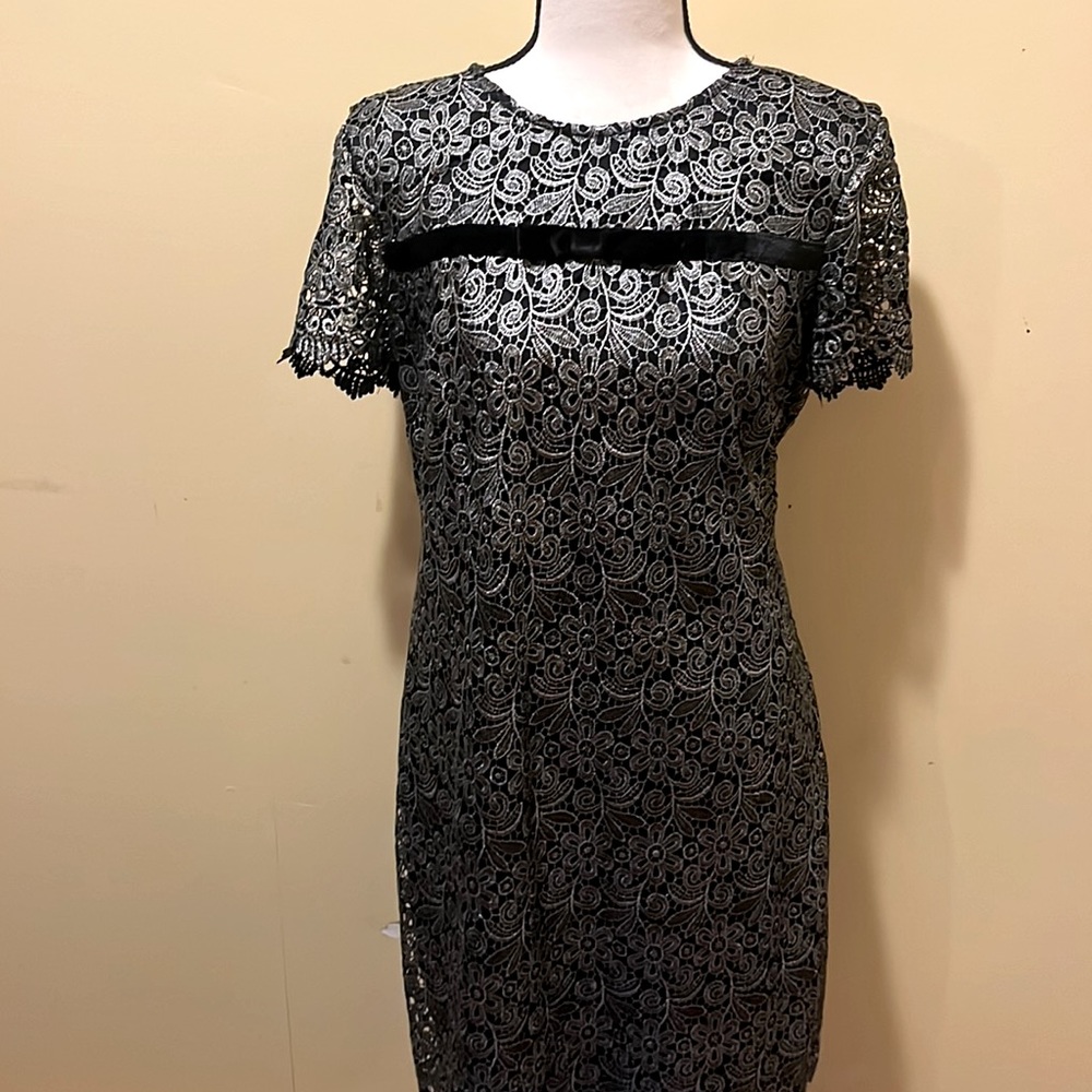 Steel grey lace dress
